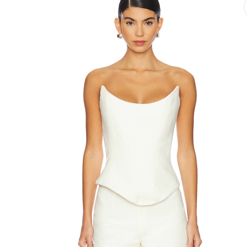New- Mother Of All - Chic Strapless White Women's Blouse- Size L